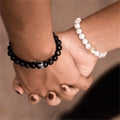 2pcs Crown Marble Lava Stone Beads Boho Ethnic Bracelet set Chunky Jewelry Gift-0