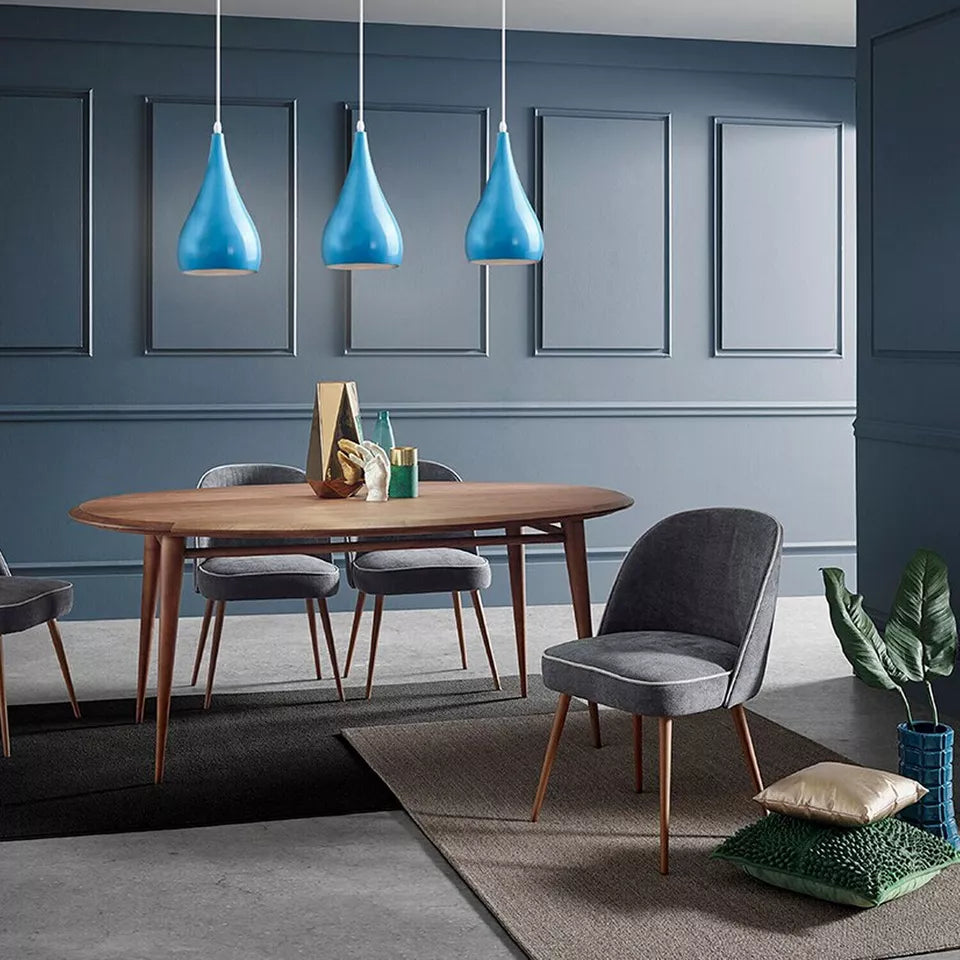 Industrial teardrop metal pendant lampshade in various powder-coated finishes for modern ceiling lighting — view 4