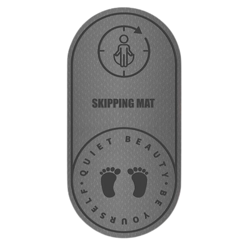 Grey high density anti noise jump rope mat made of TPE with non slip texture