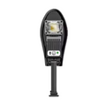 LED solar garden light with motion sensor and remote control mounted on an exterior wall