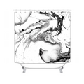 Luxury 4-piece 3D marble shower curtain set with matching bath mat pedestal rug and toilet cover