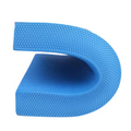 Blue TPE yoga balance pad with non-slip surface and included fitness resistance band.