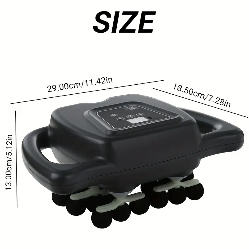 Dark gray deep tissue percussion massage gun with 24 interchangeable heads for muscle recovery. — view 3