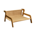 Large linen cat scratcher hammock lounge chair with elevated sturdy frame for indoor pets