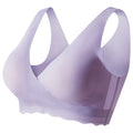 Seamless nursing bra in ultra soft stretchy fabric with wide shoulder straps and drop down
