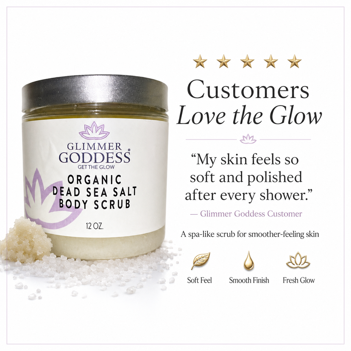 Organic Dead Sea Salt Body Scrub – Exfoliates, Detoxifies & Firms Skin-2