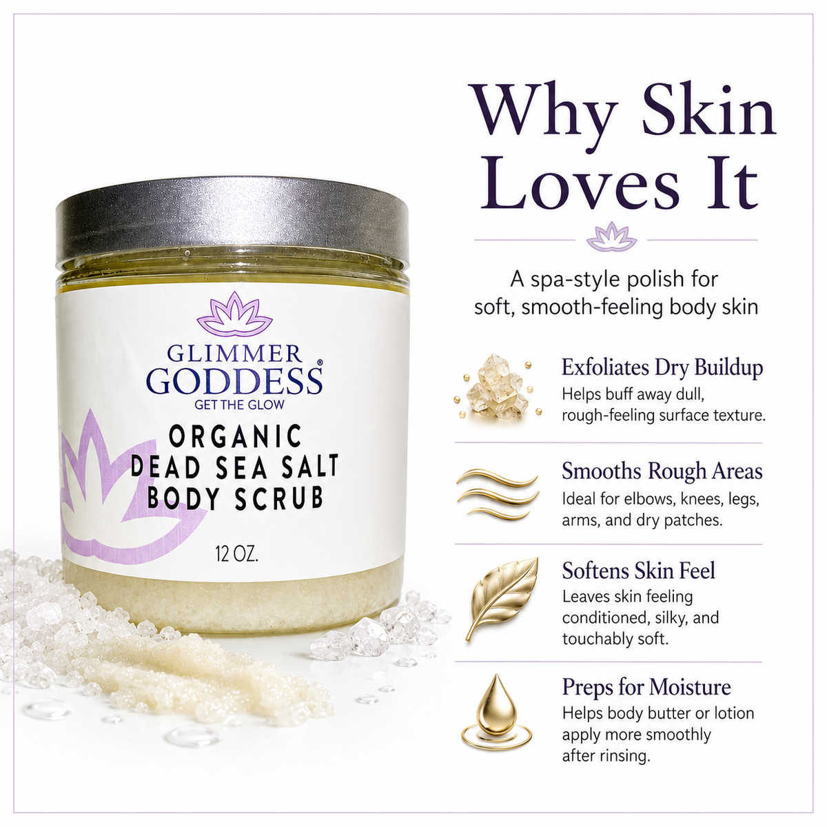 Organic Dead Sea Salt Body Scrub – Exfoliates, Detoxifies & Firms Skin-4