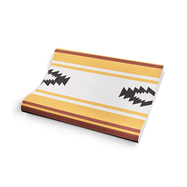 Nelson striped yoga mat with 6mm thick non-slip eco-friendly PER material unrolled on the floor — view 5
