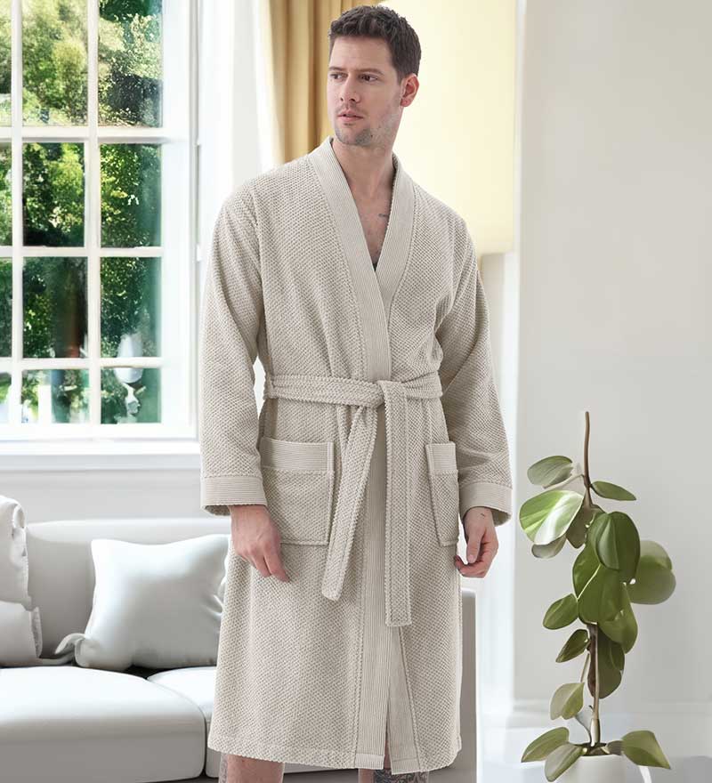 Men's Organic Turkish Terry Cloth Kimono Bathrobe-1