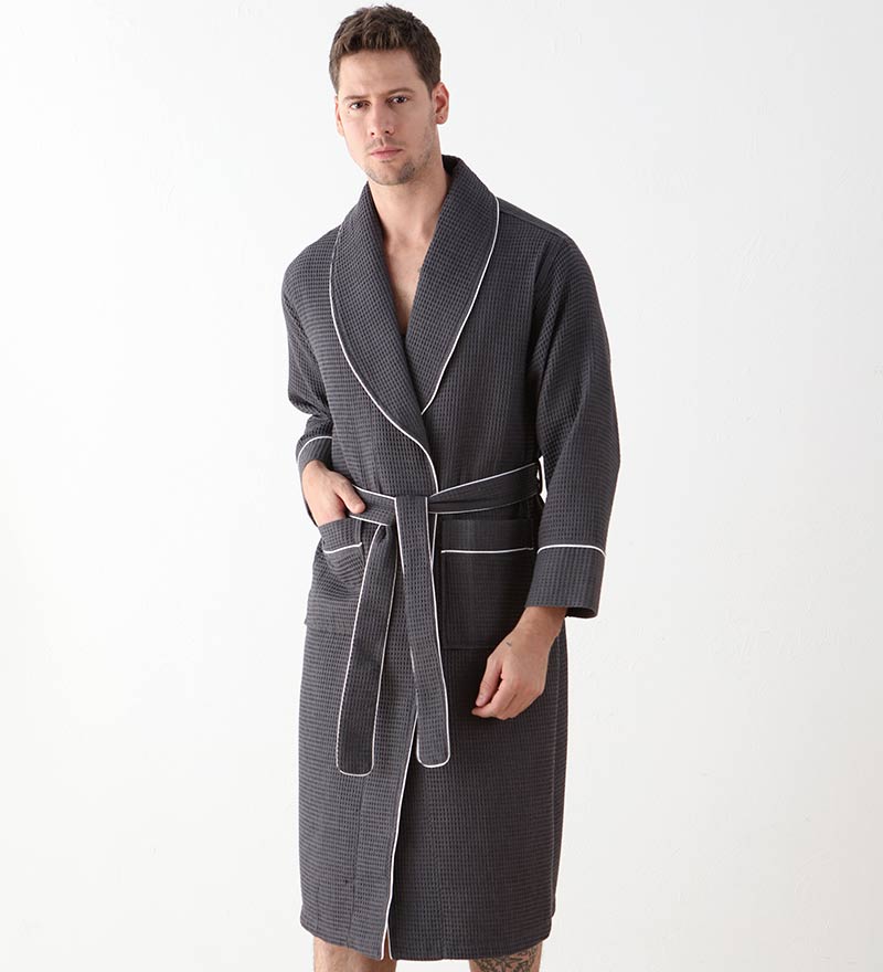Men's Luxury Waffle Hotel Robe-2