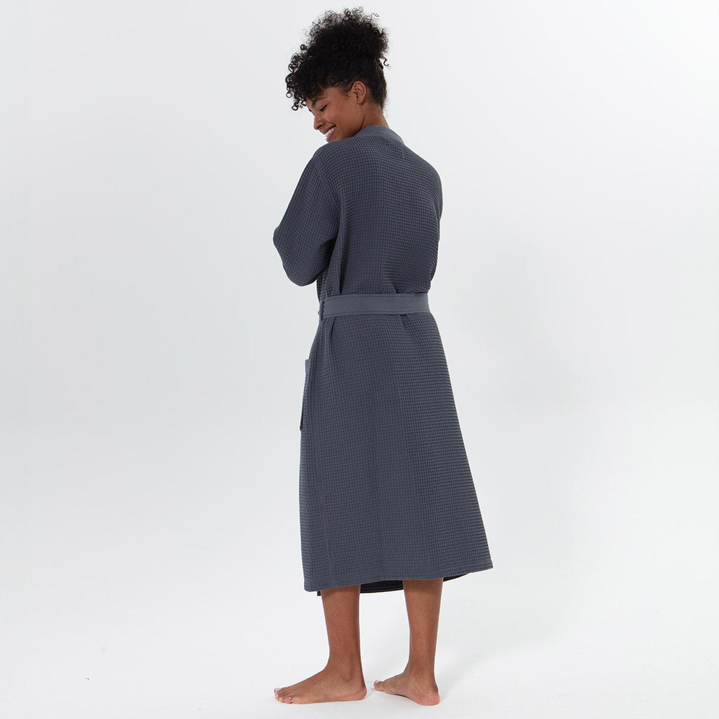 Women’s Lightweight Kimono Waffle Spa Robe-13