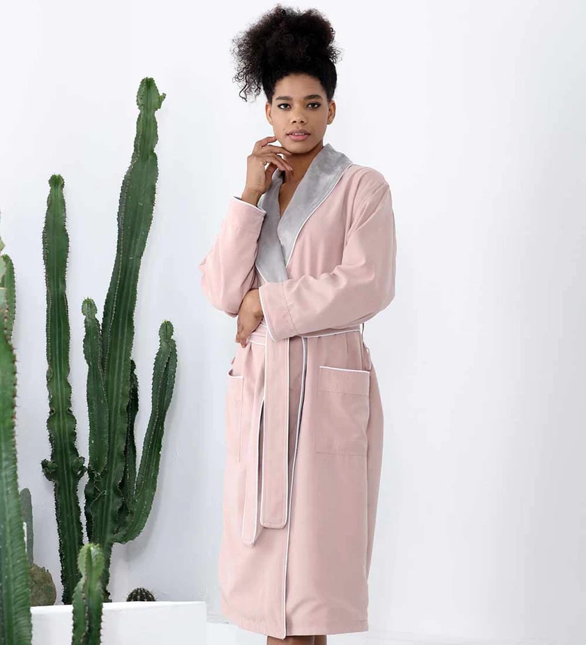 Women's Plush Microfiber Spa Robe-4
