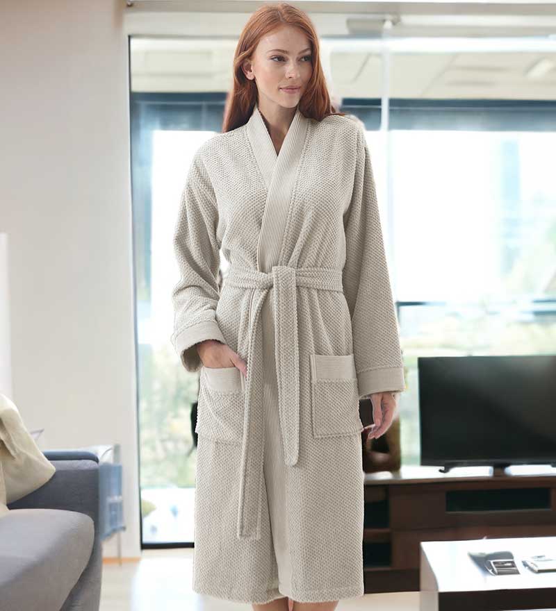Women’s Luxury Turkish Cotton Terry Kimono Bathrobe-0