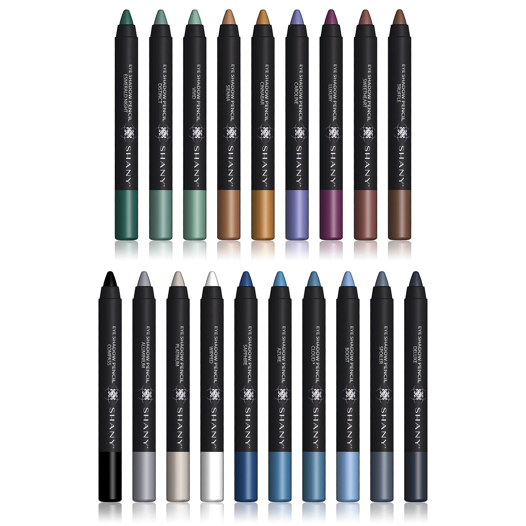 SHANY chunky eyeshadow pencil and eyeliner in various vibrant matte colors for versatile eye makeup — view 2
