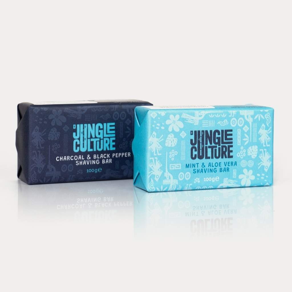 Solid natural shaving soap bar in 100g block for zero waste plastic free wet shaving — view 2