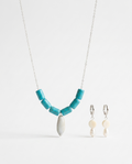 Olive Pearl Necklace & Earrings Set-0
