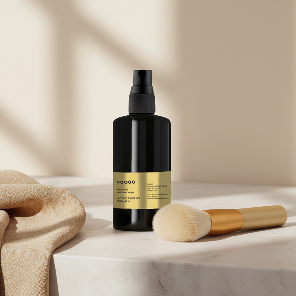 Makeup setting mist spray bottle by Vooqo for daily face hydration and luminous finish — view 3