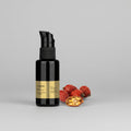 Restorative organic face oil in a sleek glass dropper bottle for natural skincare routines