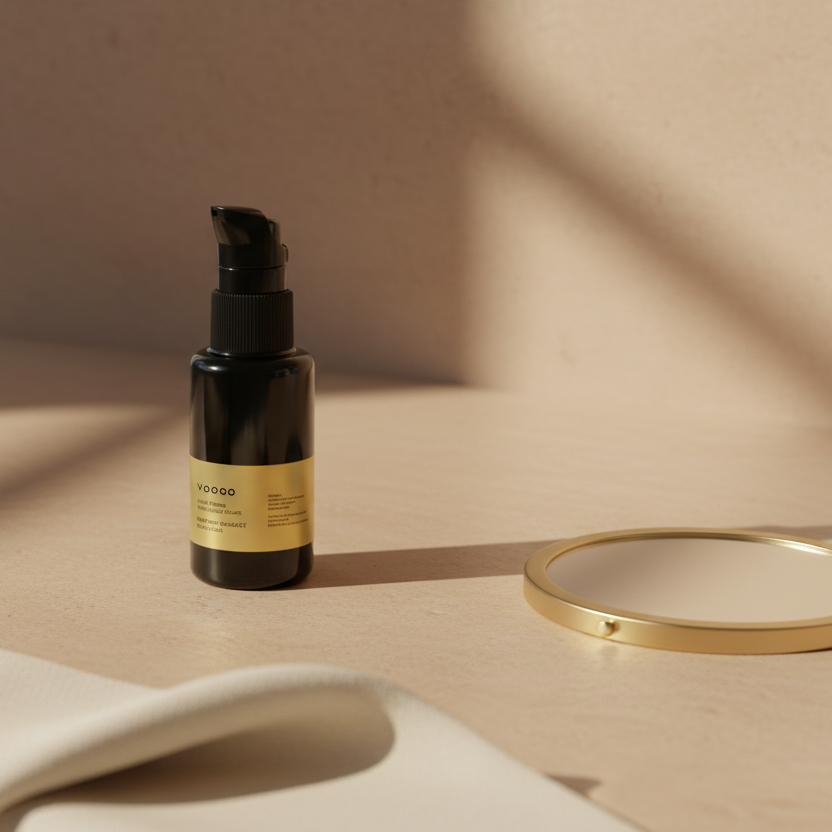 Vooqo organic face primer bottle, a pore-refining makeup base for a smooth and radiant finish — view 2