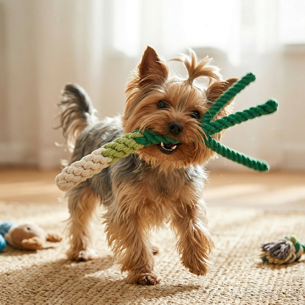 Handmade Green Onion Tug Rope Toy-1