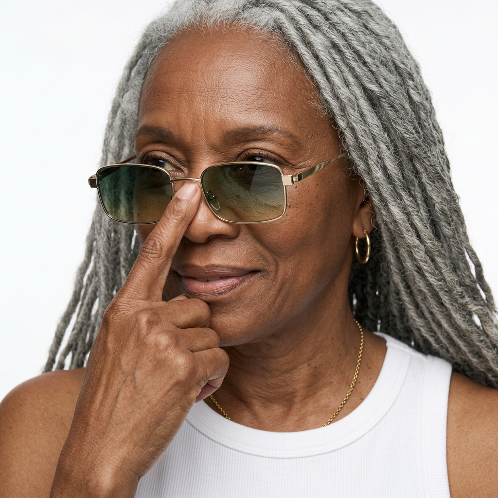 Daring Gold Rectangle Sunglasses-0