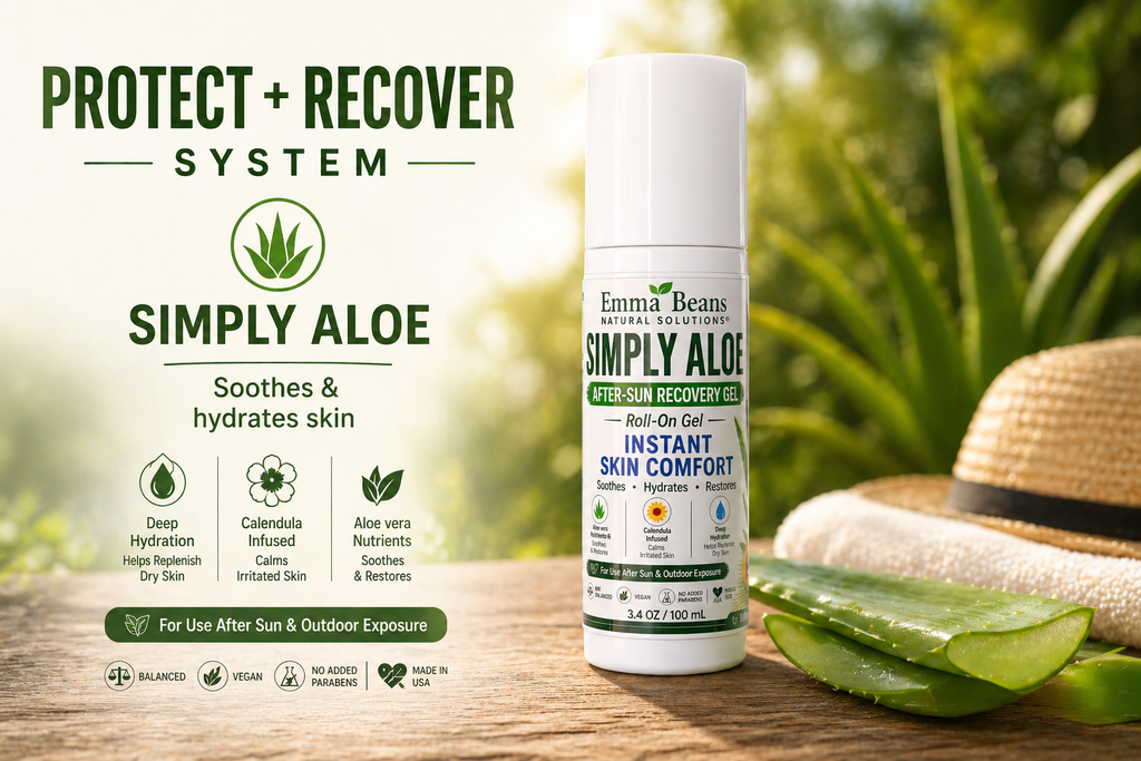 Simply Aloe after-sun recovery gel roll-on tube for soothing and hydrating sun-exposed skin. — view 5
