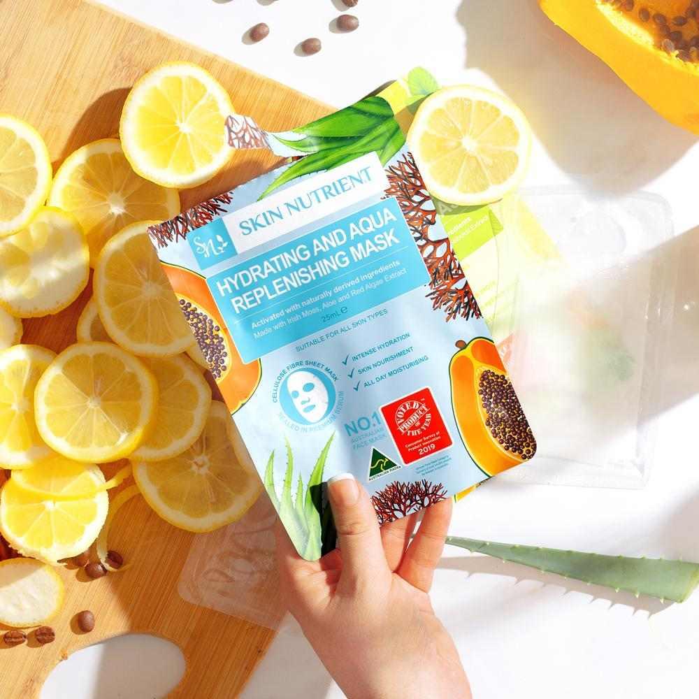 Hydrating bio-cellulose sheet mask in white packaging by Skin Nutrient for dry skin — view 5