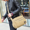 Durable canvas crossbody messenger bag with adjustable shoulder sling strap for daily commuting