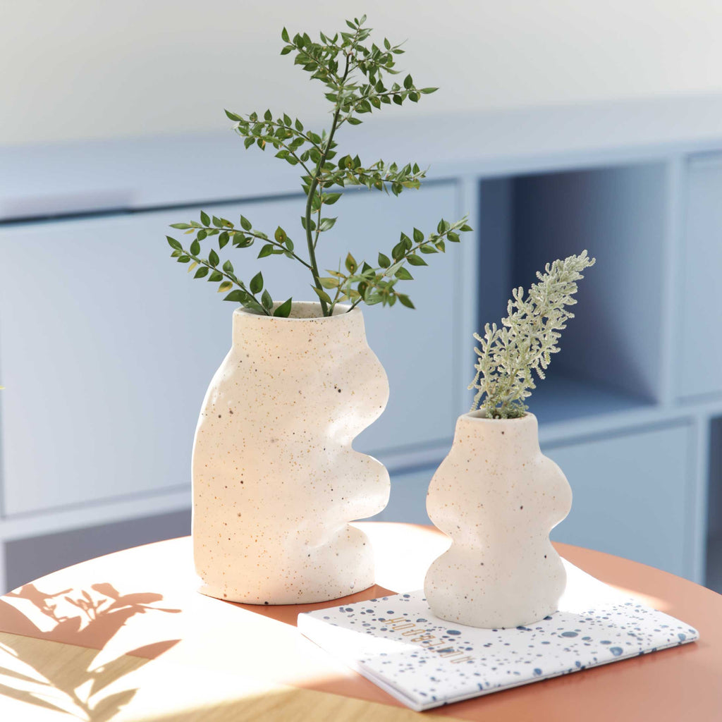 Fluxo Ceramic Vase -  Small White-3
