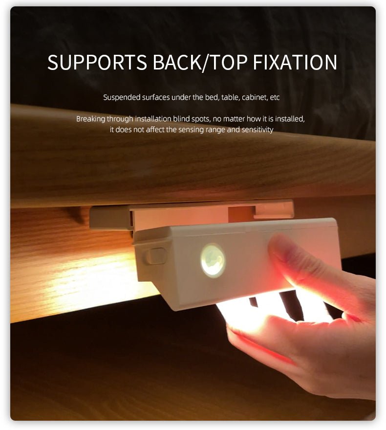 Smart motion magnetic wall light emitting a warm white glow mounted on a modern wall — view 2