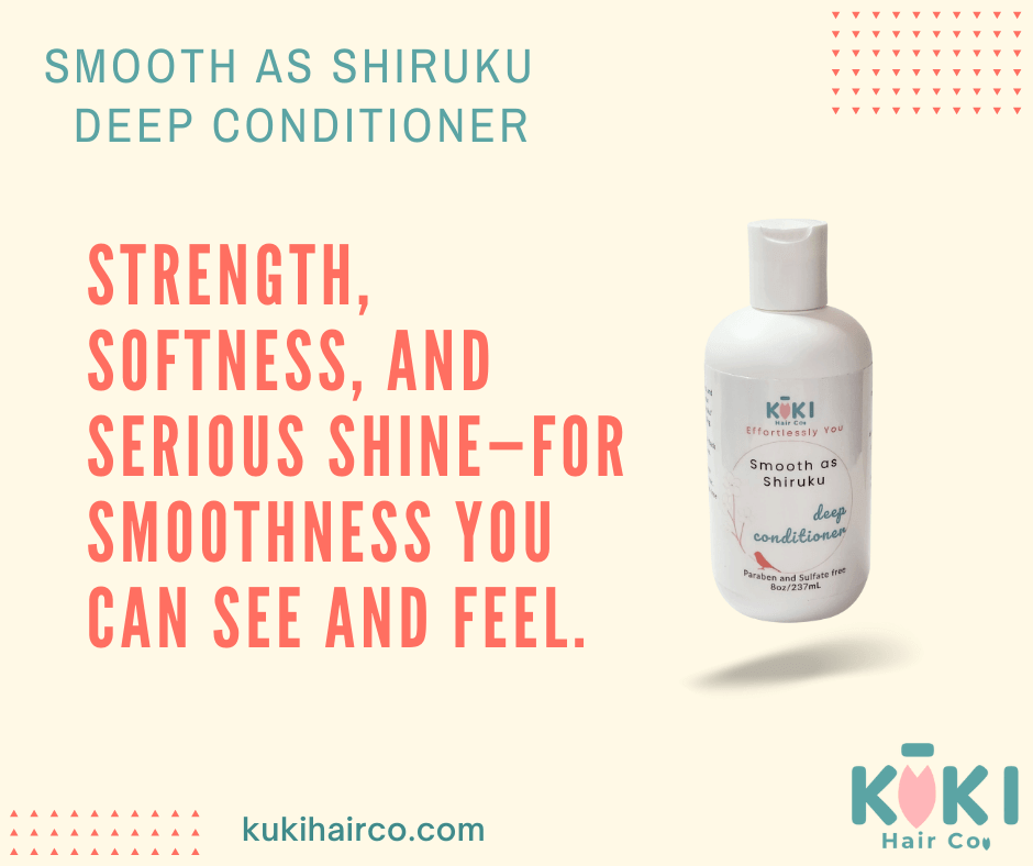 Smooth as Shiruku deep conditioning treatment in eco-friendly bottle for frizz-free, silky soft curly hair — view 4