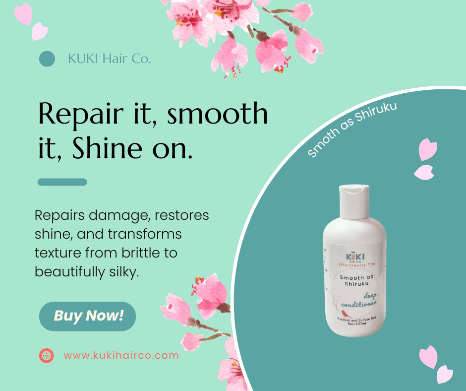 Smooth as Shiruku deep conditioning treatment in eco-friendly bottle for frizz-free, silky soft curly hair — view 5