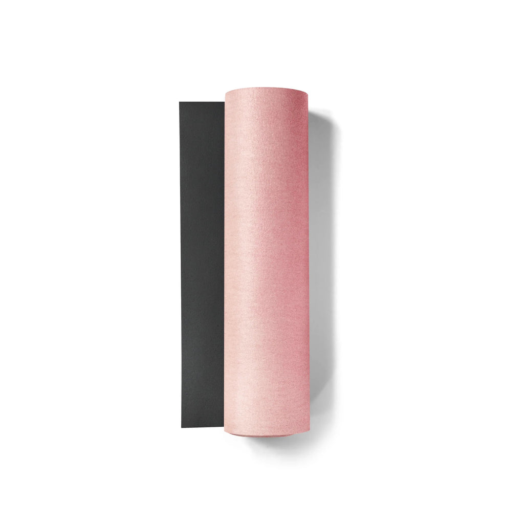 Thick 6mm eco-friendly yoga mat featuring a soft pink ombre gradient and non-slip textured surface — view 5