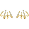 Spiral hoop earrings with a polished gold finish, lightweight and hypoallergenic design