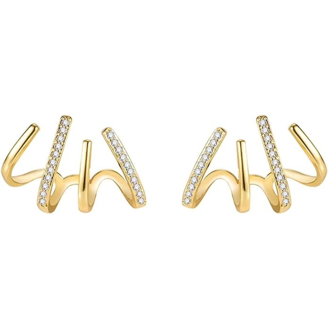 Spiral hoop earrings with a polished gold finish, lightweight and hypoallergenic design