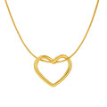 Heart pendant necklace in 18k gold plating with a delicate adjustable chain and polished finish
