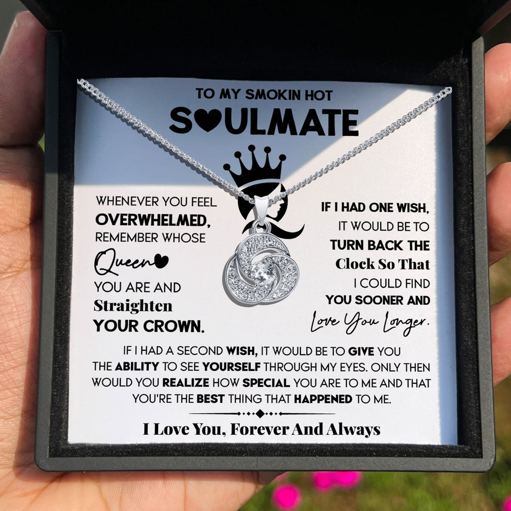 TRYNDI™ To My Smokin Hot Soulmate Love Knot Necklace With Authentic Swarovski Crystals-1