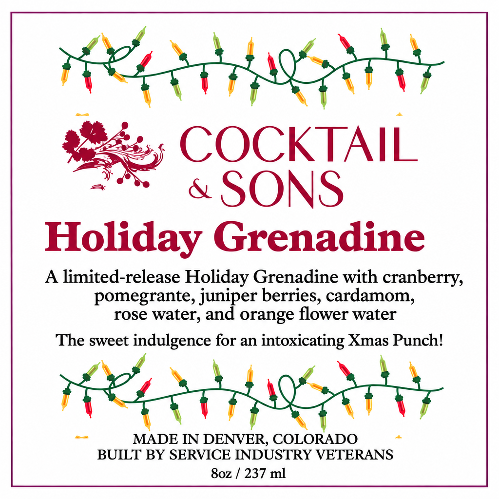 C&S Holiday Grenadine | A Festive Celebration of Tart Pomegranate and Winter Botanicals (8oz)-1