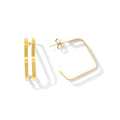 Layered Square Hoop Earrings-0