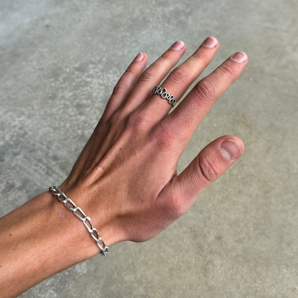 Scribble Silver Ring-2