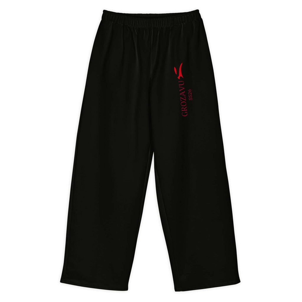 SS26 Wide-Leg Pants — Deep Red Mark-0