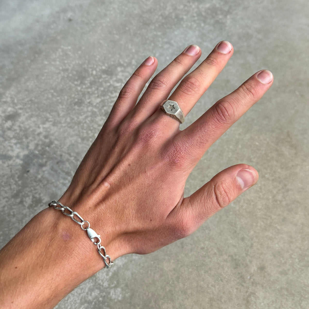 Signet Star Silver Ring-2