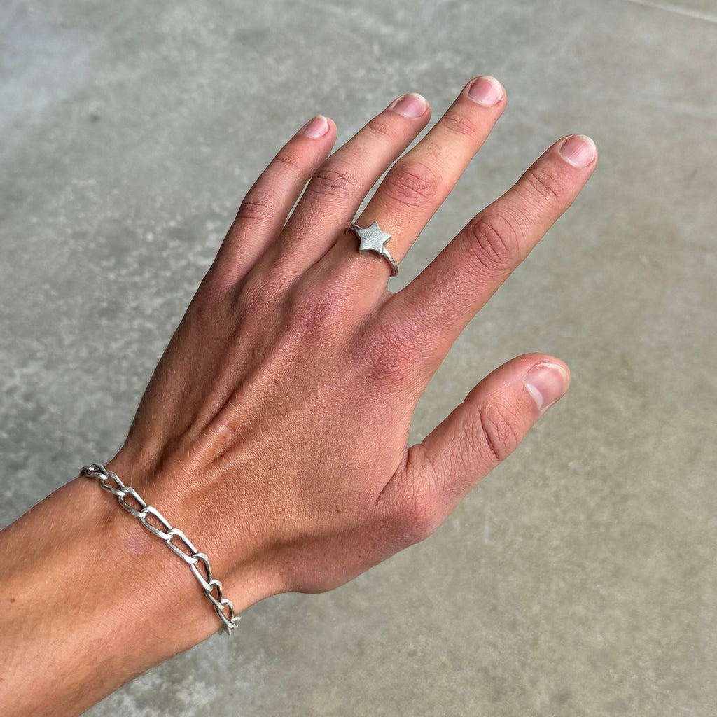 Simple Star Silver Ring-2