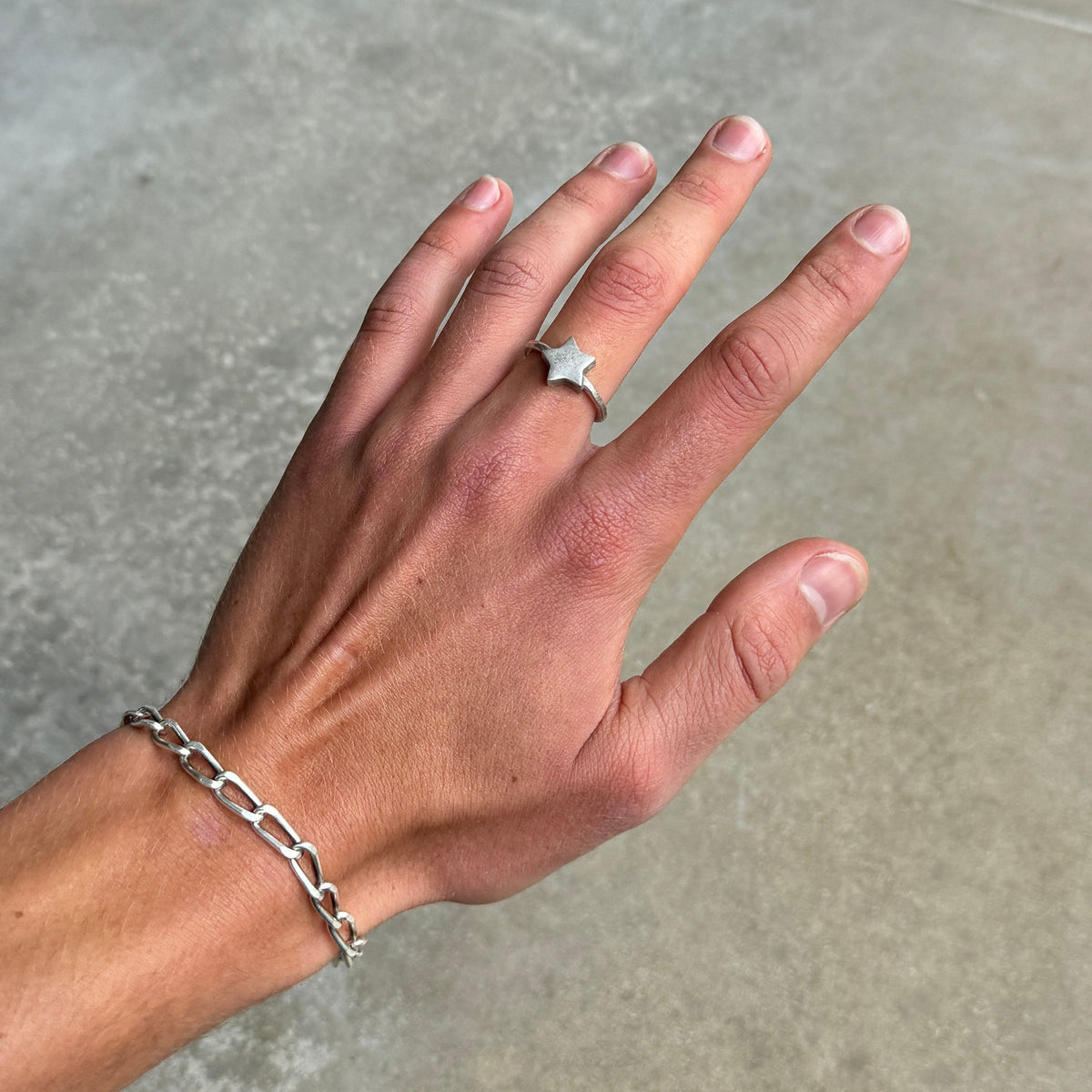 Simple Star Silver Ring-2