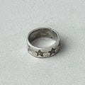 Stamped Stars Silver Band Ring-0