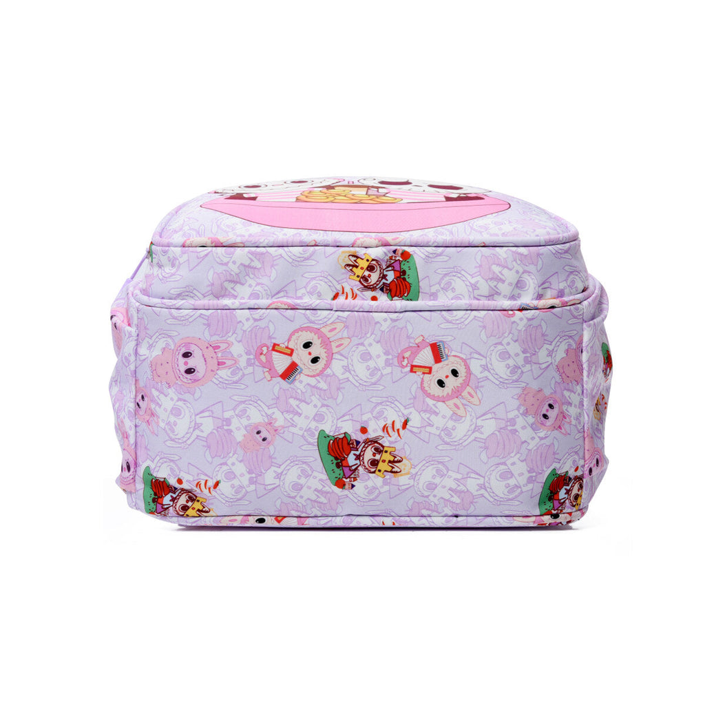 Labubu kids backpack in water-repellent oxford cloth featuring a large front pocket and mini wallet — view 5