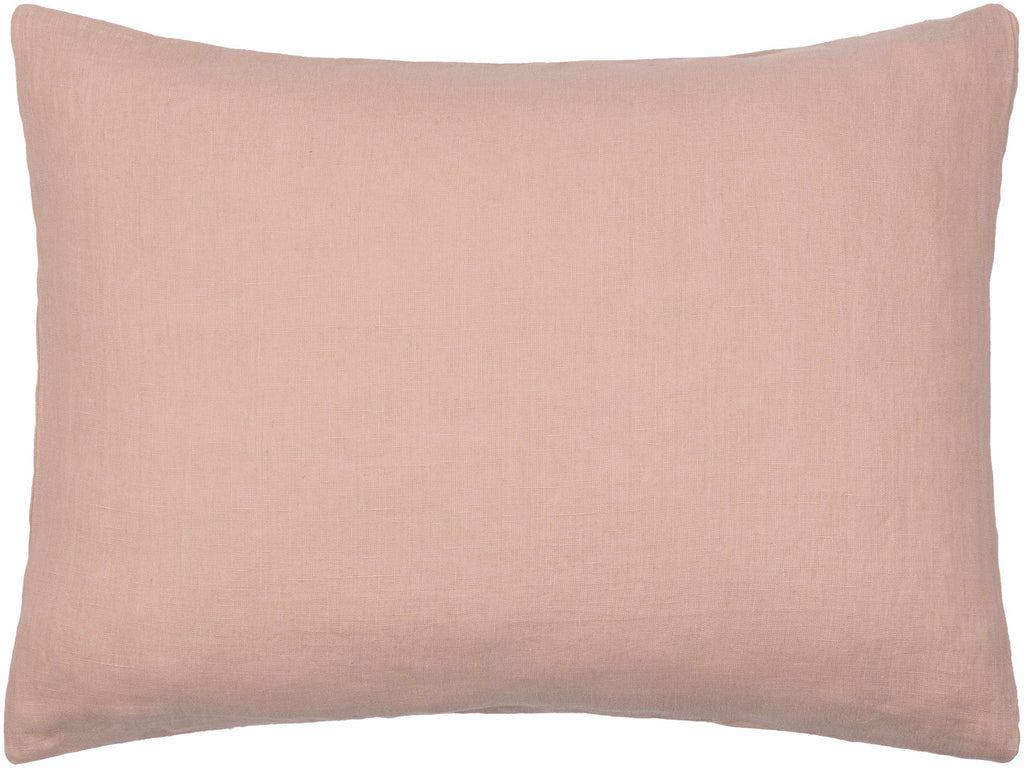 Estaca blush pink 100% linen bedding set in a traditional and farmhouse style bedroom setting — view 3