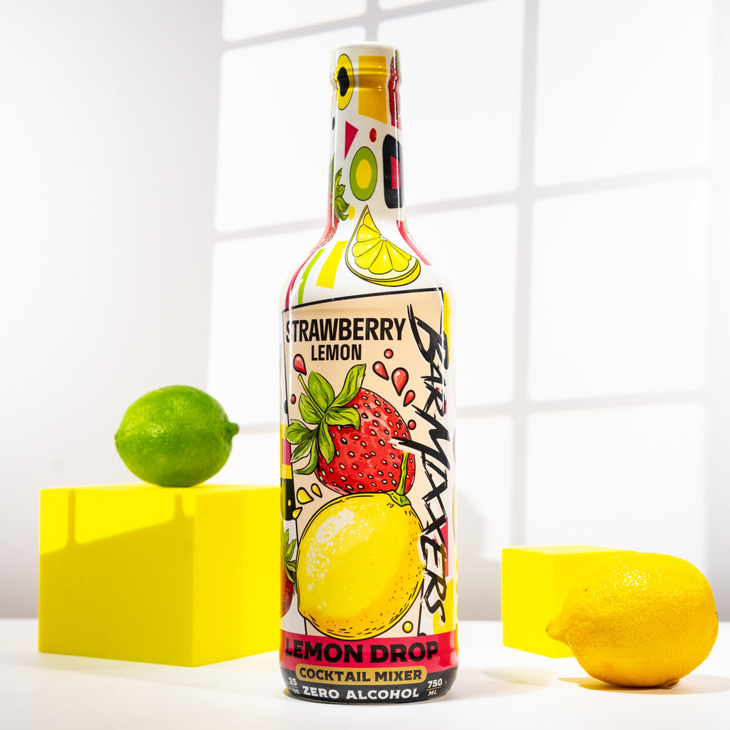 750ml bottle of Strawberry Lemon Drop cocktail mixer for premium home bar and beverage creations. — view 3