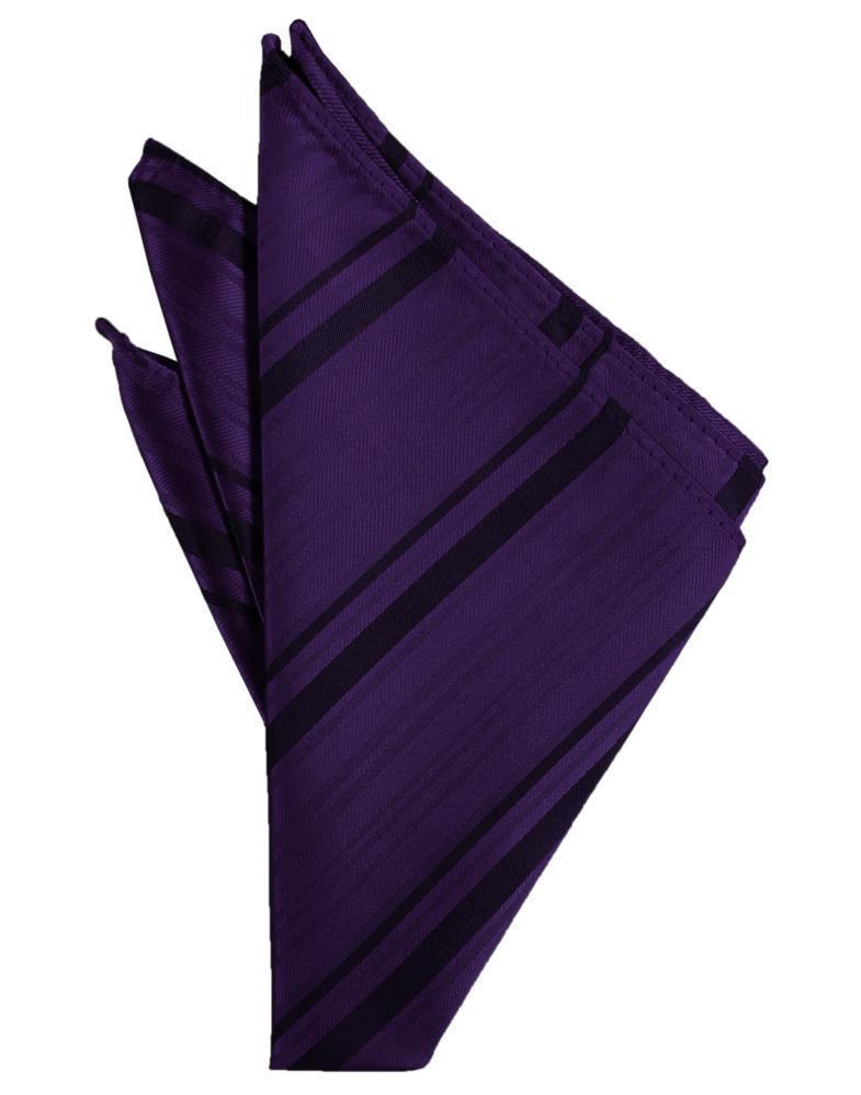 Striped satin pocket square in assorted colors elegantly folded for formal men's suits and tuxedos — view 2