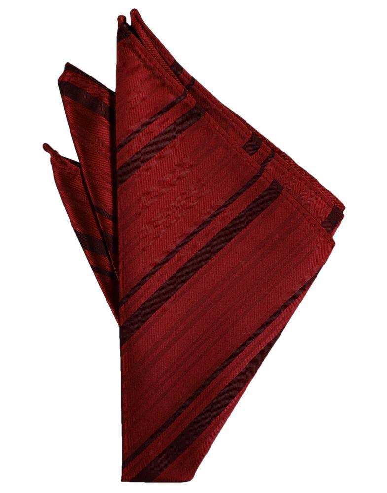 Striped satin pocket square in assorted colors elegantly folded for formal men's suits and tuxedos — view 3